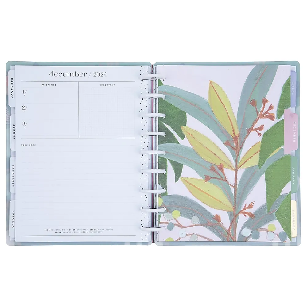 Academic Planners|The Happy Planner 2024-2025 Vivid Blooms 7" x 9.25" Academic Weekly & Monthly Planner, Plastic Cover, Multicolor (PPCD12-478)