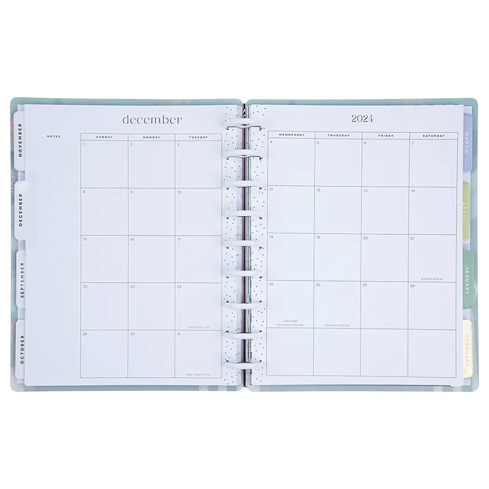 Academic Planners|The Happy Planner 2024-2025 Vivid Blooms 7" x 9.25" Academic Weekly & Monthly Planner, Plastic Cover, Multicolor (PPCD12-478)