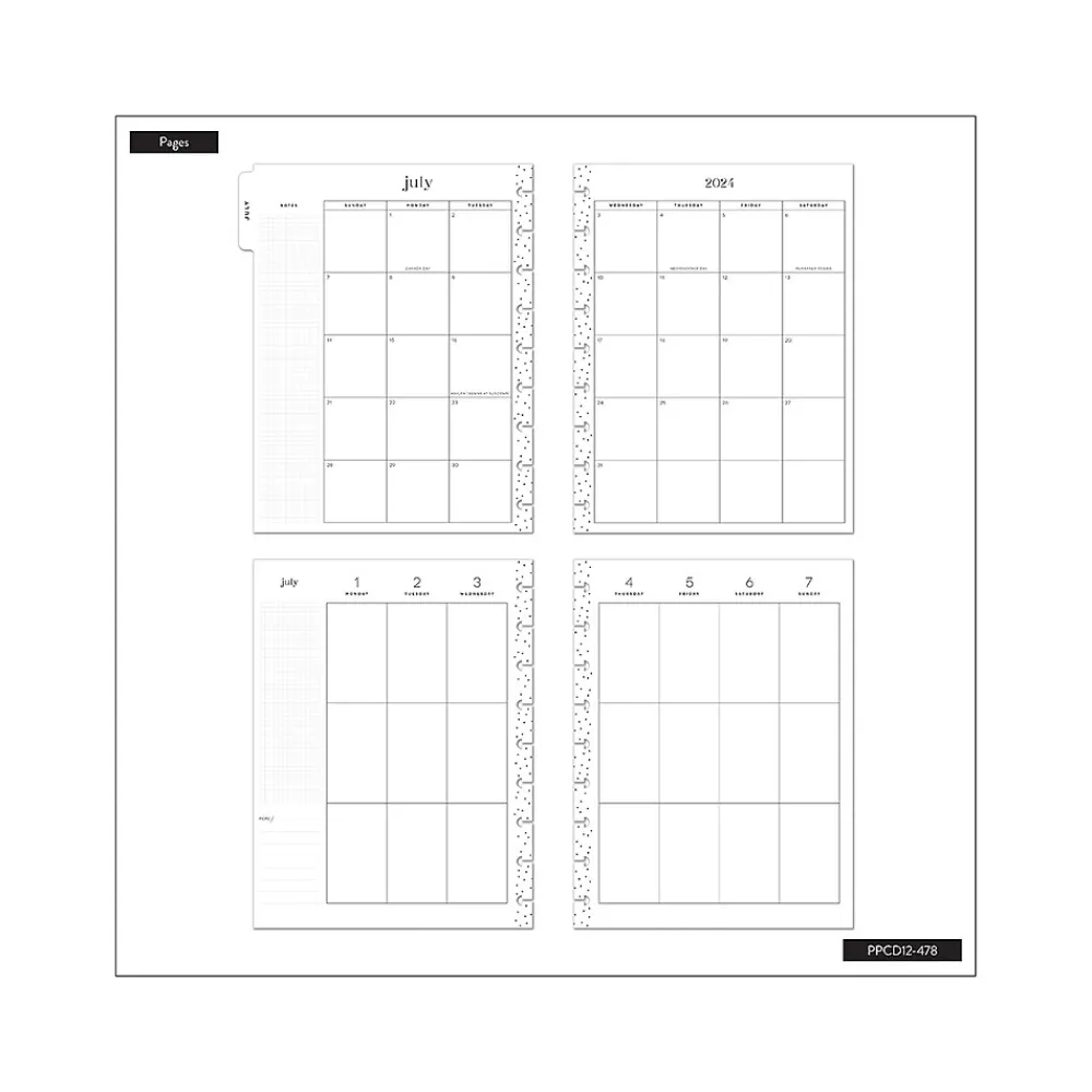 Academic Planners|The Happy Planner 2024-2025 Vivid Blooms 7" x 9.25" Academic Weekly & Monthly Planner, Plastic Cover, Multicolor (PPCD12-478)