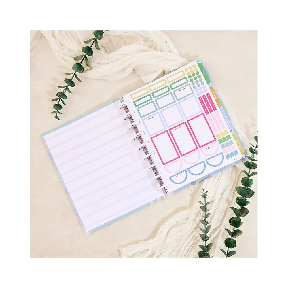 Academic Planners|The Happy Planner 2024-2025 Vivid Blooms 7" x 9.25" Academic Weekly & Monthly Planner, Plastic Cover, Multicolor (PPCD12-478)