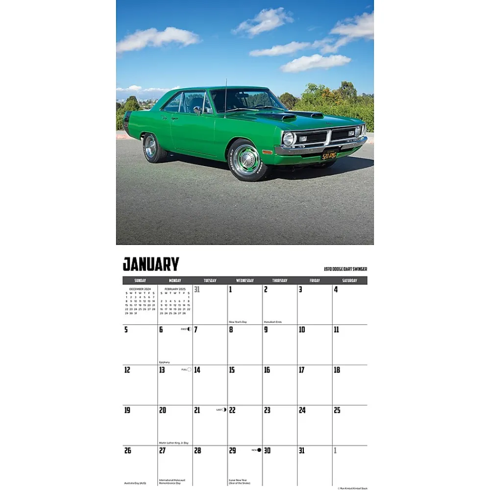 2025 Calendars|Willow Creek 2025 American Muscle Cars 12" x 12" Monthly Wall Calendar (41345)