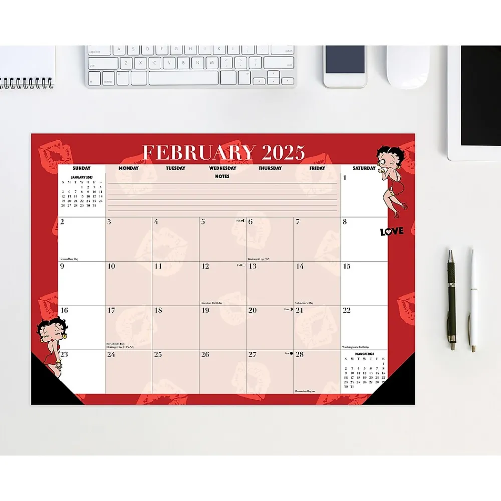 2025 Calendars|Willow Creek 2025 Betty Boop 17" x 12" Monthly Desk Pad Calendar (47804)