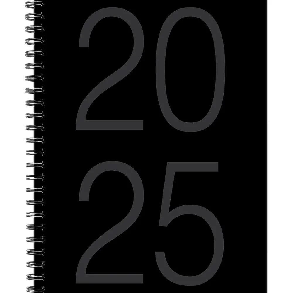 2025 Planners|Willow Creek 2025 Black 6.5" x 8.5" Academic Year Weekly Planner Cover, Black/Gray (48566)