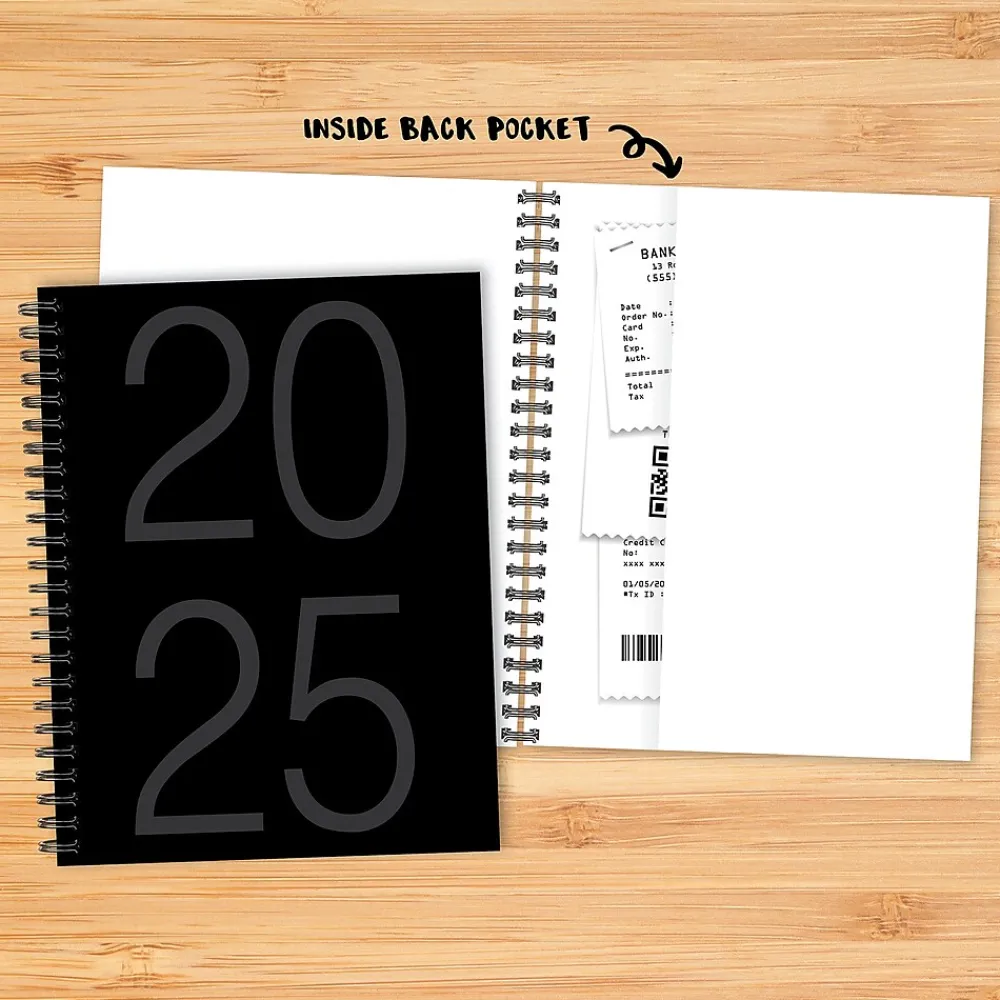 2025 Planners|Willow Creek 2025 Black 6.5" x 8.5" Academic Year Weekly Planner Cover, Black/Gray (48566)
