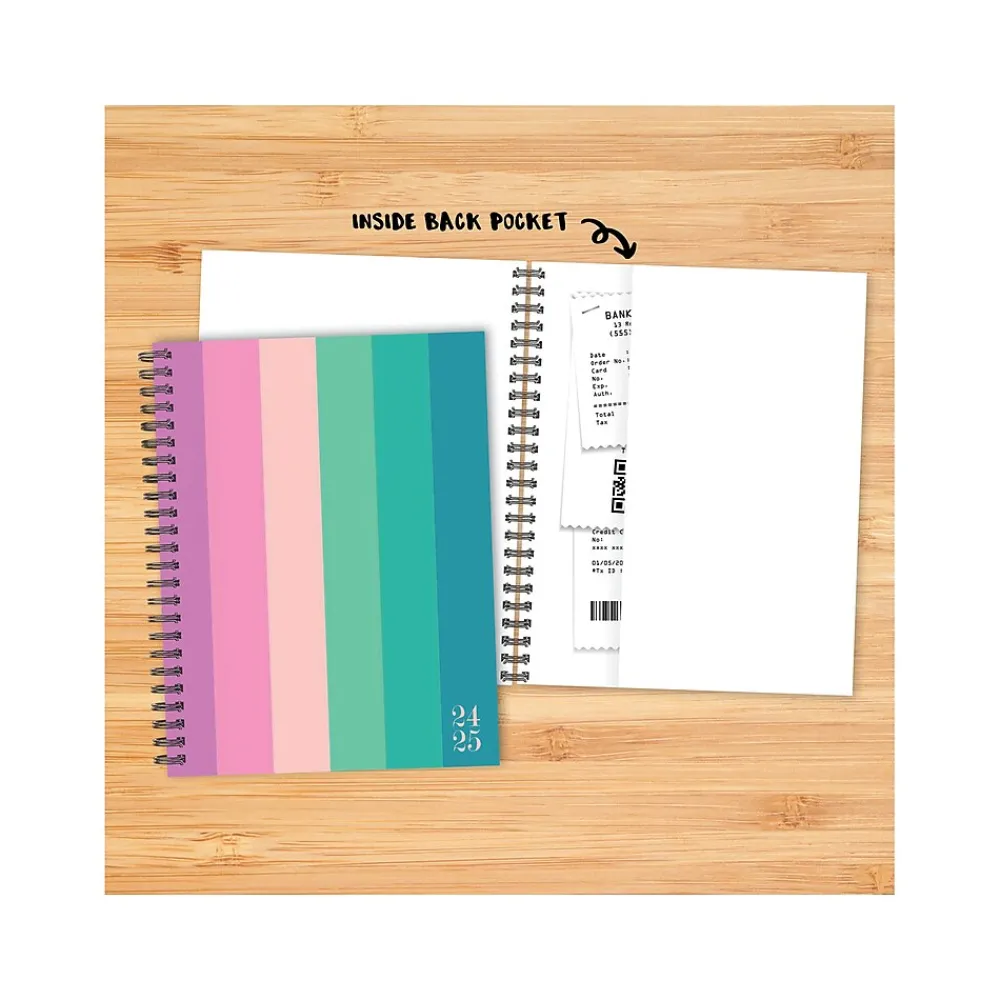 Academic Planners|Willow Creek 2024-2025 Cabana Stripe 6.5" x 8.5" Academic Weekly & Monthly Planner, Softcover, Multicolor (46234)