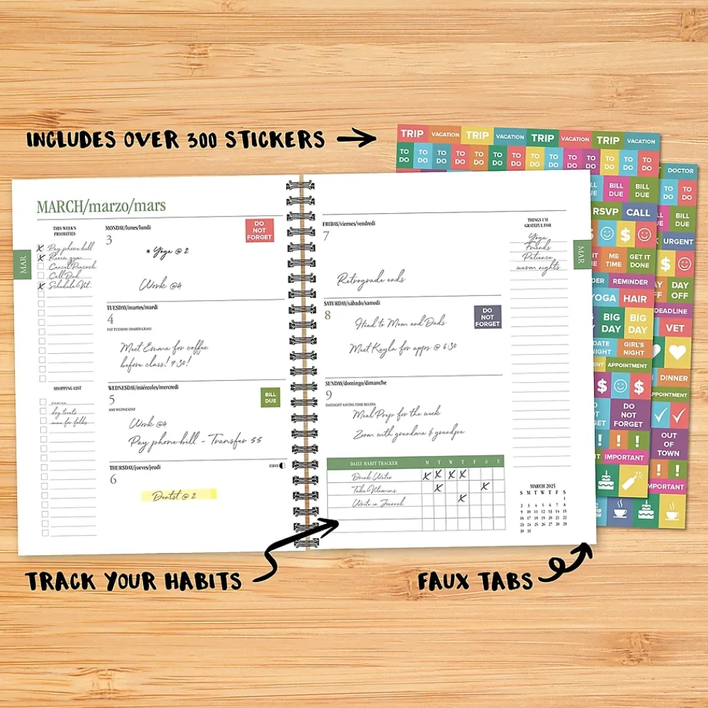 2025 Planners|Willow Creek 2025 Chambray Stripe 6.5" x 8.5" Weekly Planner (48818)