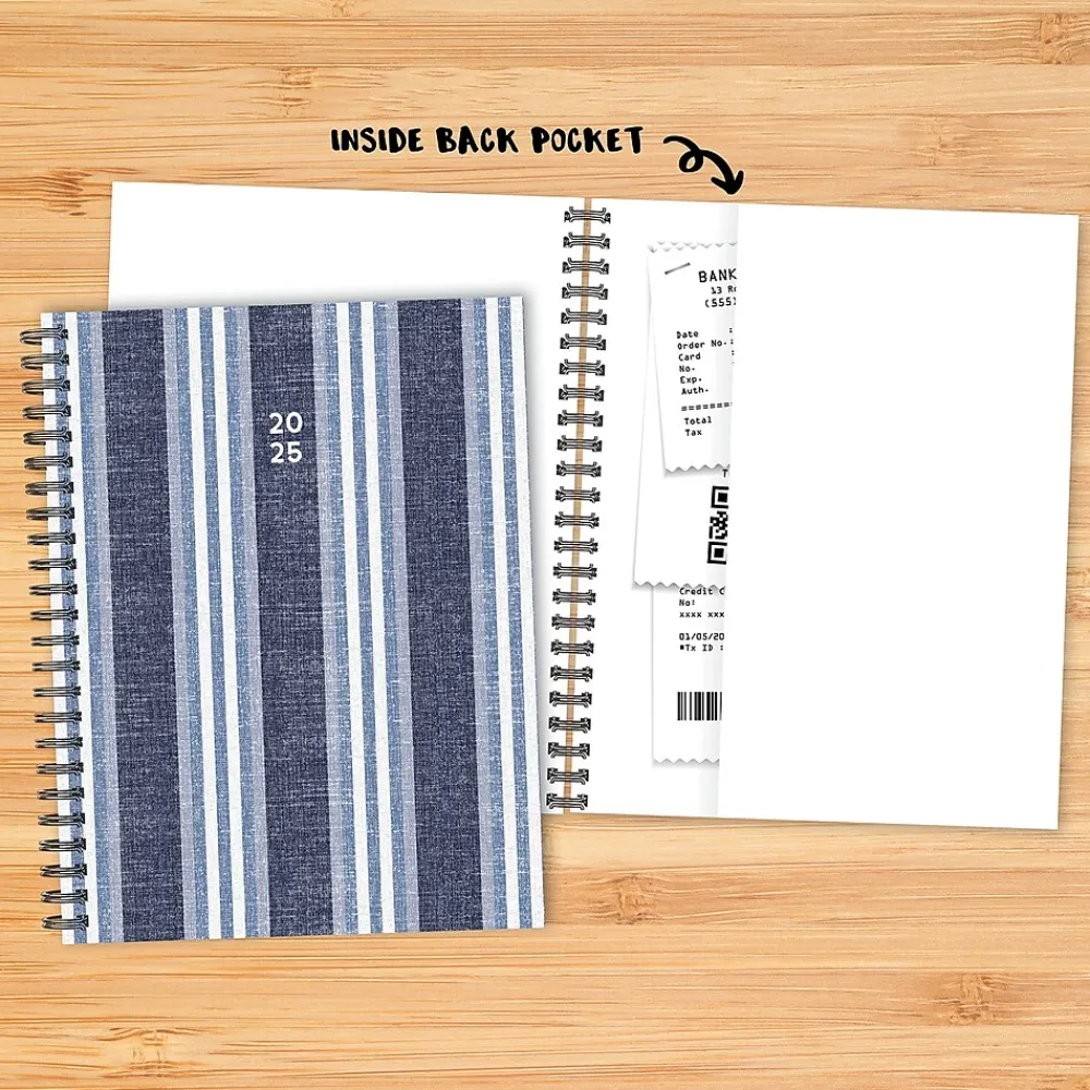 2025 Planners|Willow Creek 2025 Chambray Stripe 6.5" x 8.5" Weekly Planner (48818)
