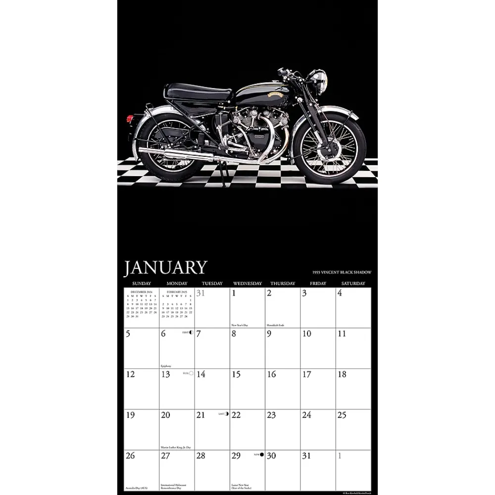 2025 Calendars|Willow Creek 2025 Classic Motorcycles 12" x 12" Monthly Wall Calendar (42434)