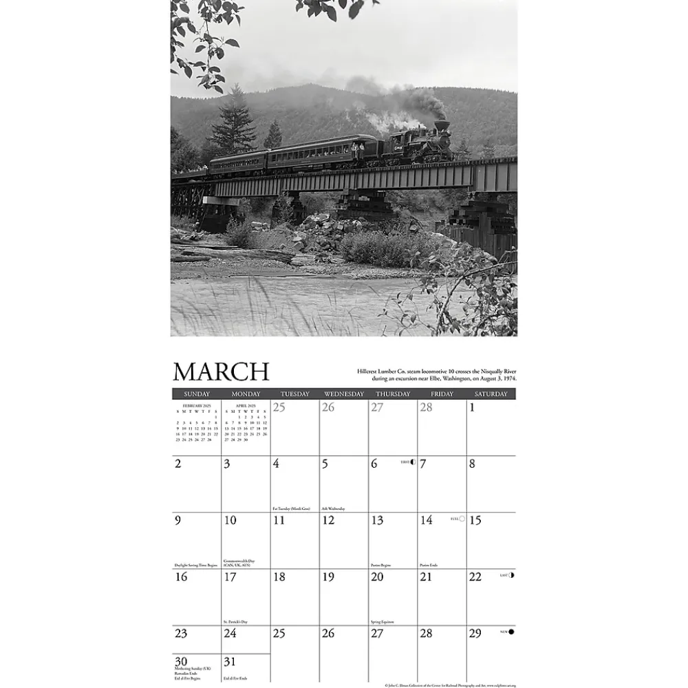 2025 Calendars|Willow Creek 2025 Classic Trains 12" x 12" Monthly Wall Calendar (42465)
