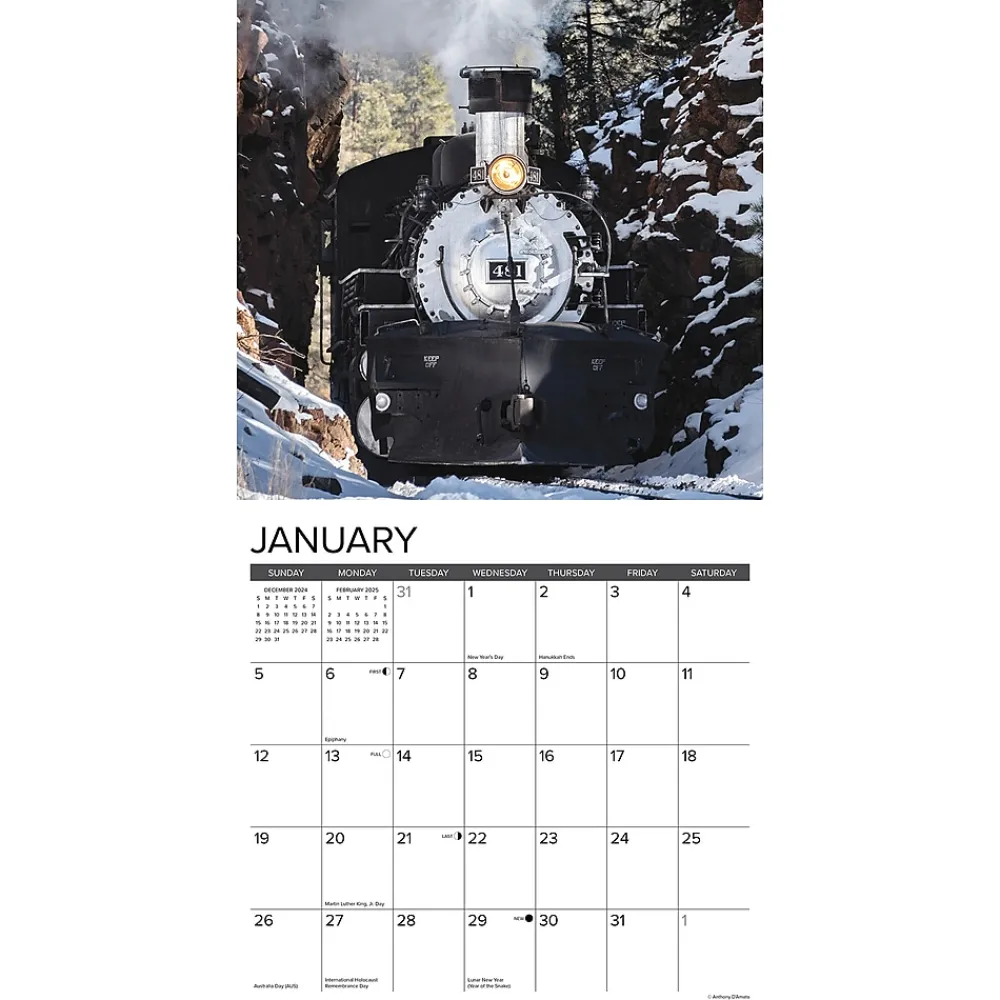 2025 Calendars|Willow Creek 2025 Colorado Narrow Gauge Railroads 12" x 12" Monthly Wall Calendar (42533)
