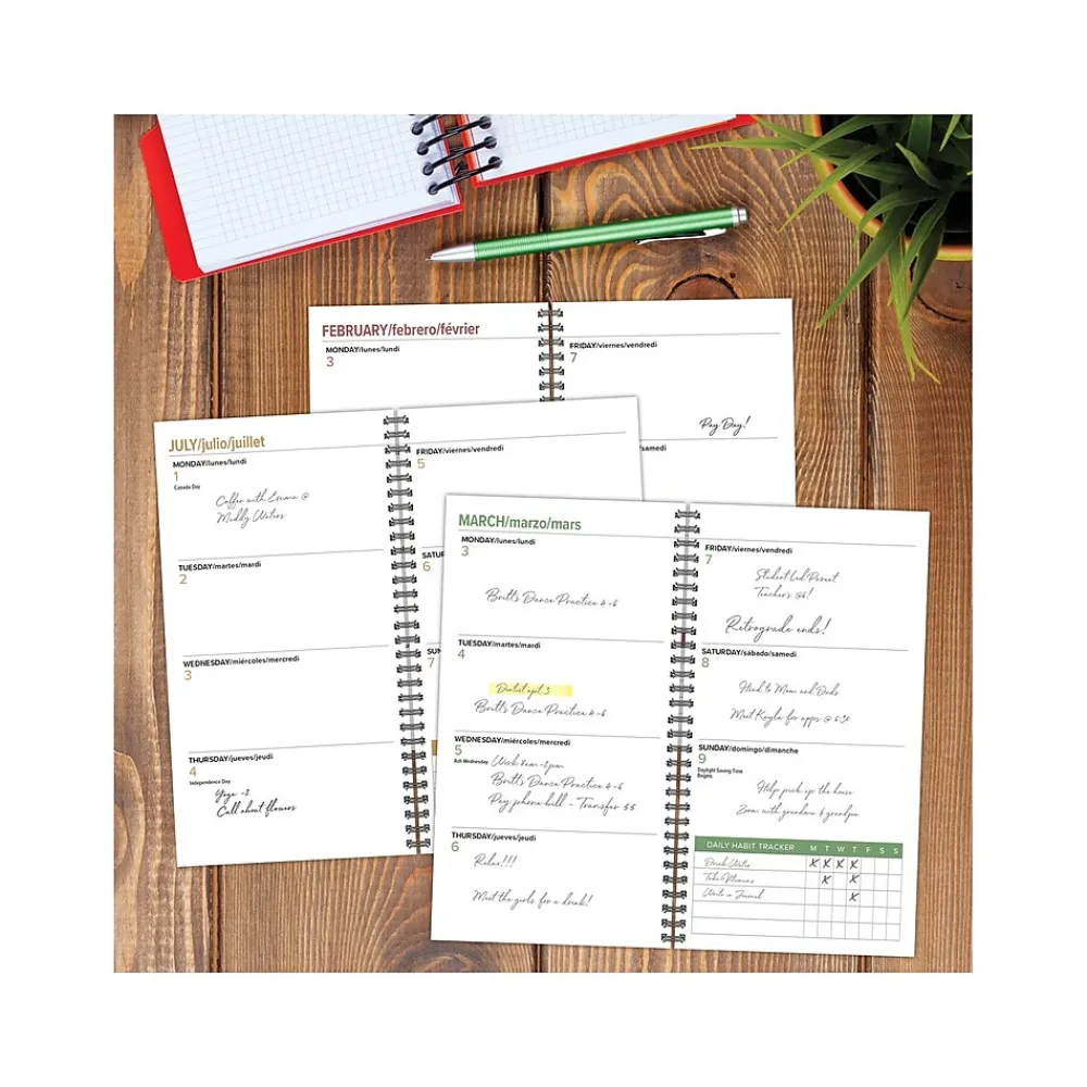 Academic Planners|Willow Creek 2024-2025 Fresh Floral 3.5" x 6.5" Academic Weekly & Monthly Planner, Paper Cover, Multicolor (47699)