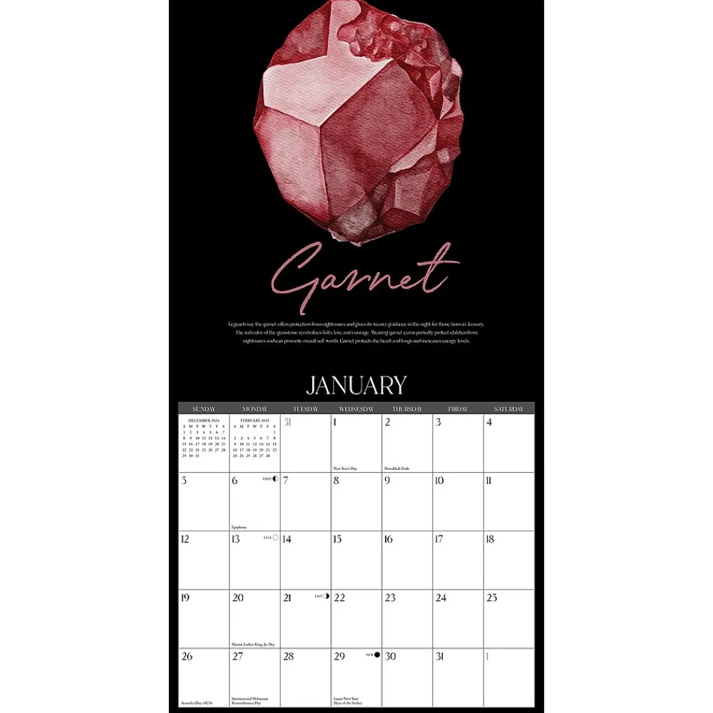 2025 Calendars|Willow Creek 2025 Gemstones 12" x 12" Monthly Wall Calendar (43004)