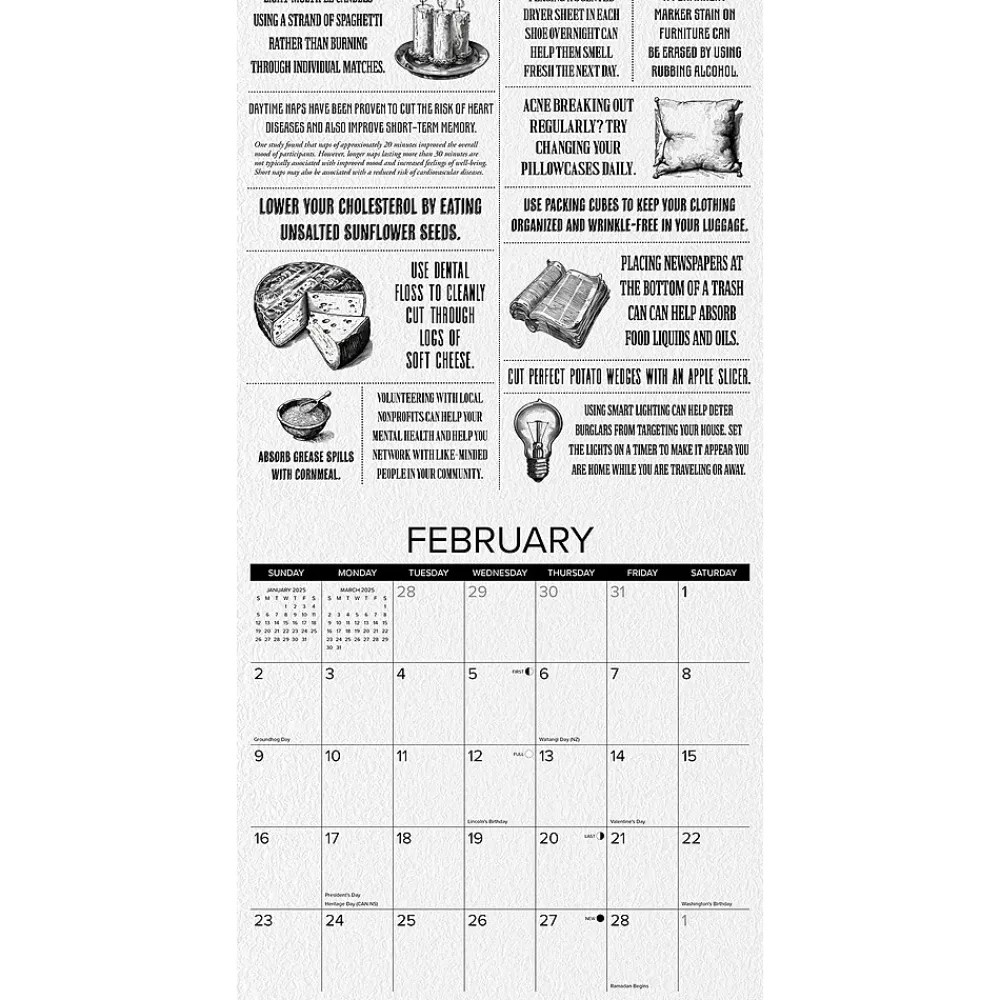 2025 Calendars|Willow Creek 2025 Hacks of Life 12" x 12" Monthly Wall Calendar (47217)
