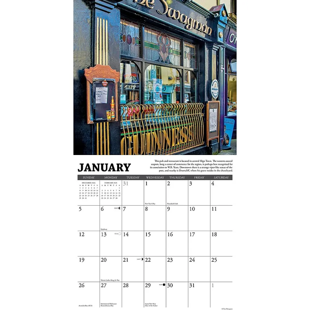 2025 Calendars|Willow Creek 2025 Irish Pubs 12" x 12" Monthly Wall Calendar (43516)