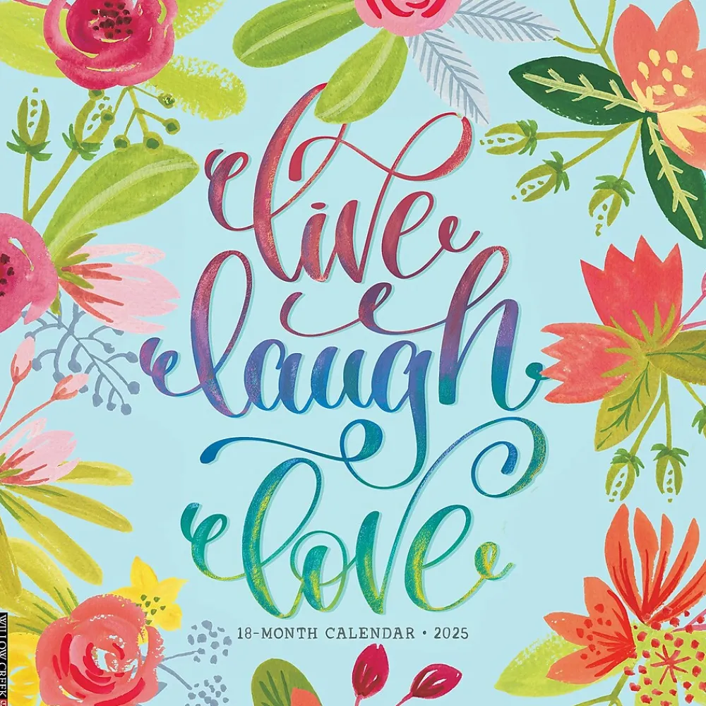 2025 Calendars|Willow Creek 2025 Live, Laugh, Love Art 12" x 12" Monthly Wall Calendar (43776)