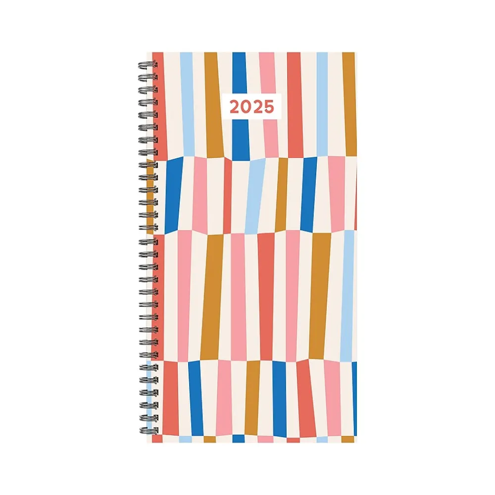 2025 Planners|Willow Creek 2025 Modern Stripe 3.5" x 6.5" Weekly & Monthly Planner, Paper Cover, Multicolor (48542X)