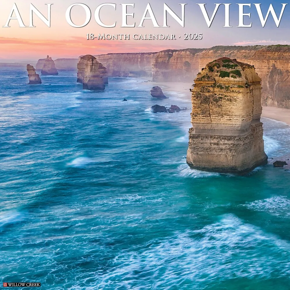 2025 Calendars|Willow Creek 2025 Ocean View 7" x 7" Monthly Wall Calendar (45893)