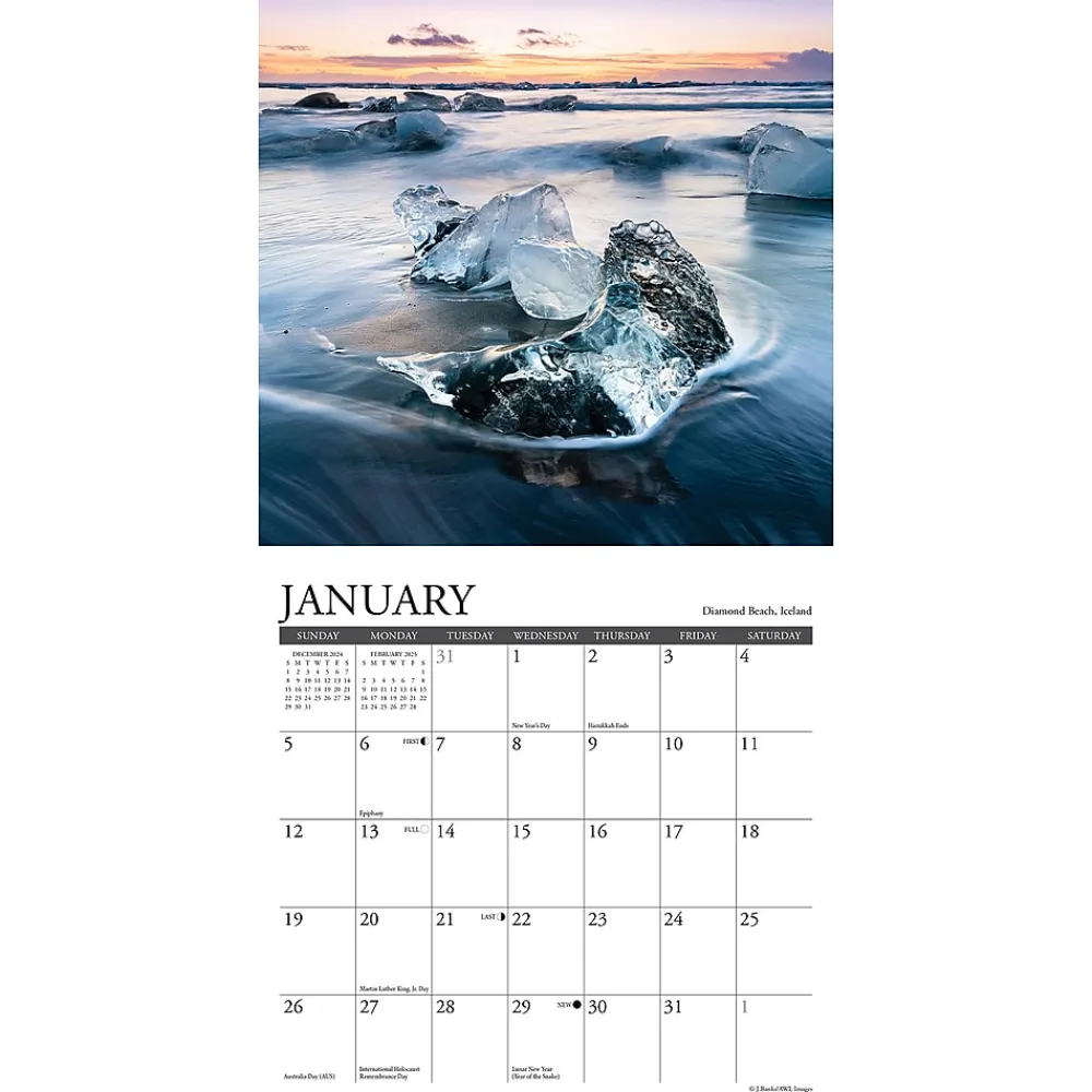 2025 Calendars|Willow Creek 2025 Ocean View 7" x 7" Monthly Wall Calendar (45893)