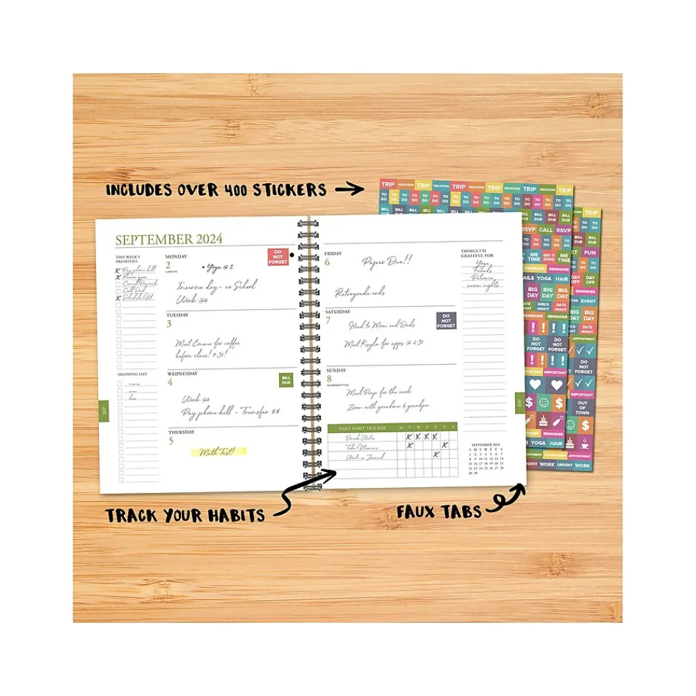 Academic Planners|Willow Creek 2024-2025 Paris 8.5" x 11" Academic Weekly & Monthly Planner, Paper Cover, Kraft/Black (47583)