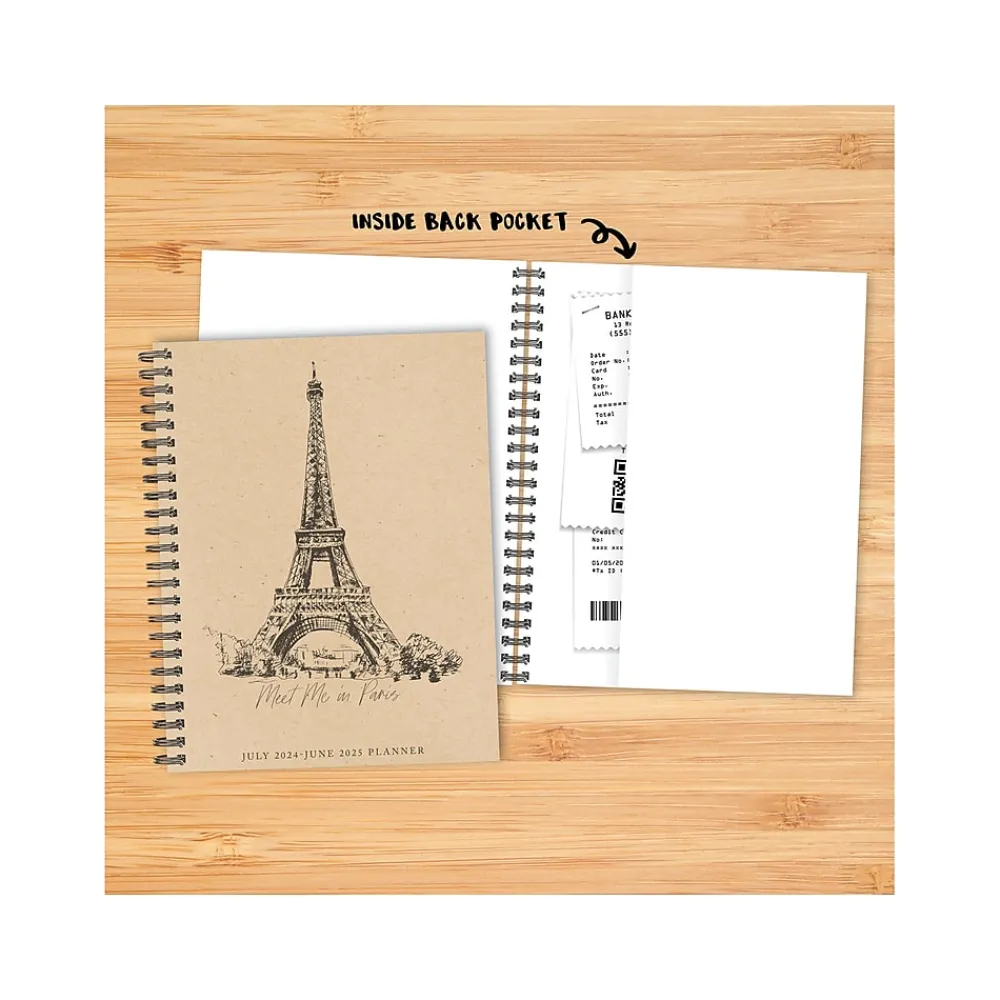 Academic Planners|Willow Creek 2024-2025 Paris 8.5" x 11" Academic Weekly & Monthly Planner, Paper Cover, Kraft/Black (47583)