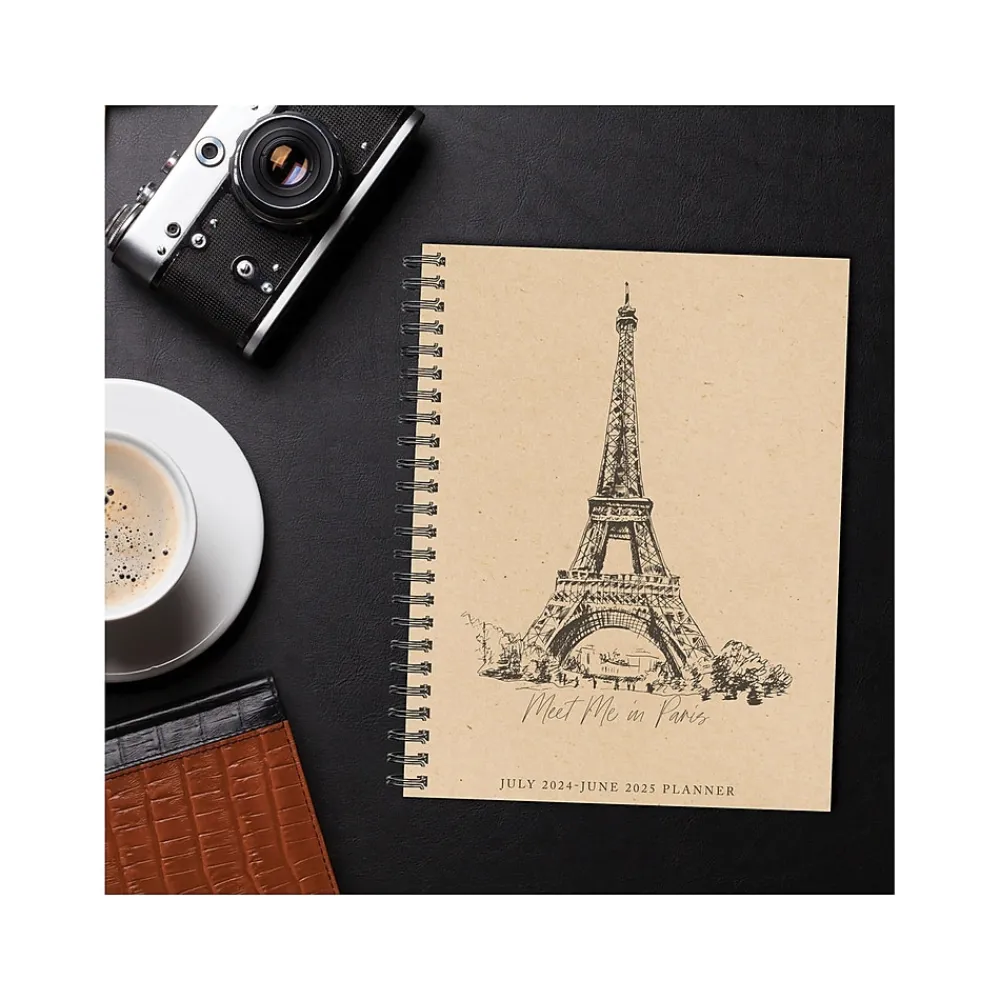 Academic Planners|Willow Creek 2024-2025 Paris 8.5" x 11" Academic Weekly & Monthly Planner, Paper Cover, Kraft/Black (47583)