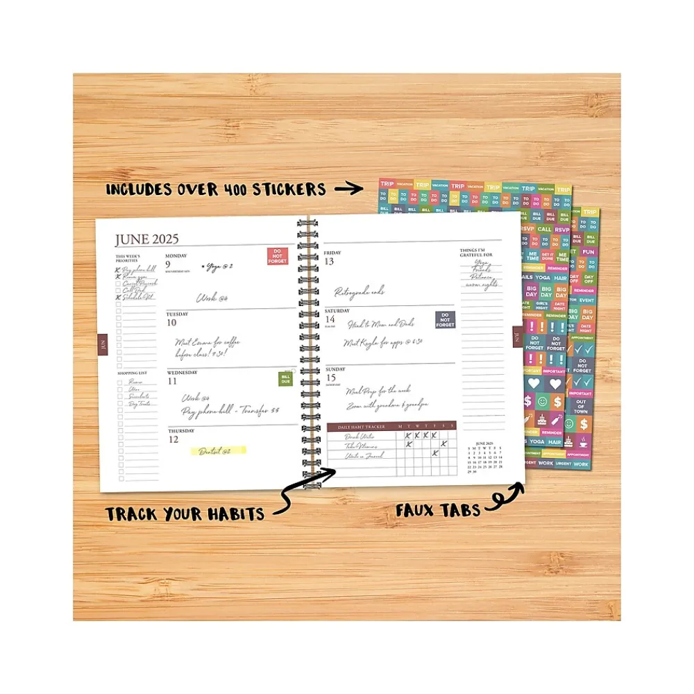 2025 Planners|Willow Creek 2025 Pink Flower 6.5" x 8.5" Weekly & Monthly Planner, Paper Cover, Multicolor (48689X)