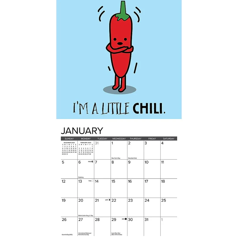 2025 Calendars|Willow Creek 2025 Pun Intended 7" x 7" Monthly Wall Calendar (45930)
