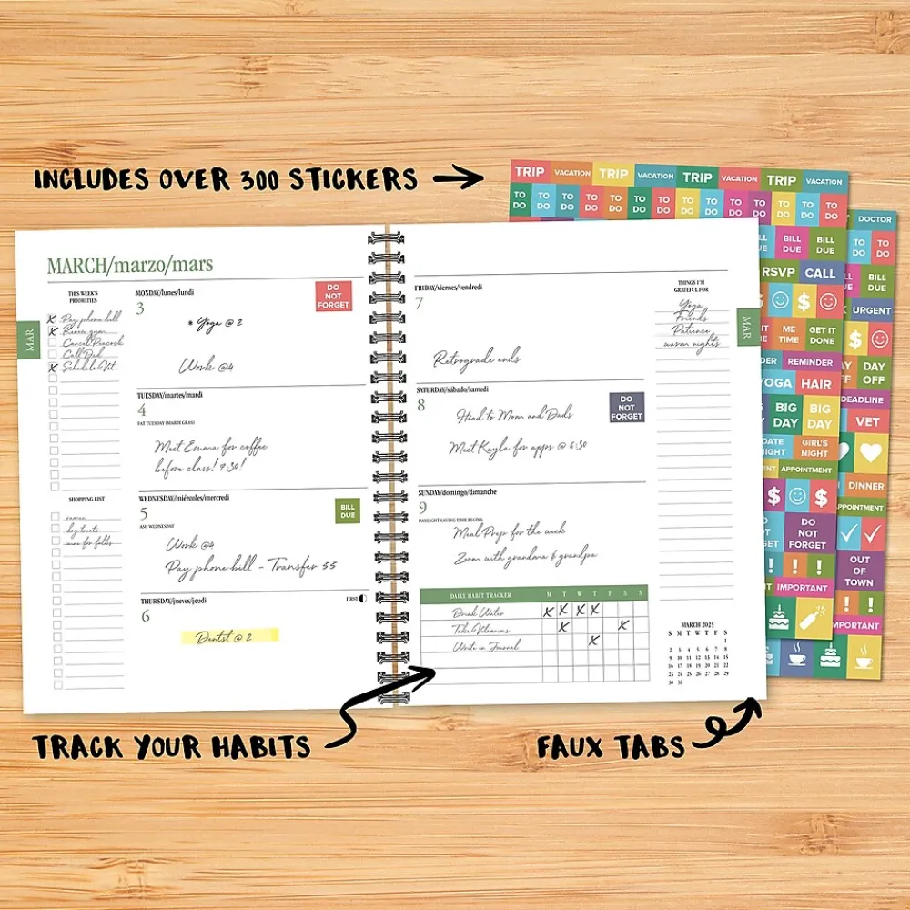 2025 Planners|Willow Creek 2025 Starry Night 6.5" x 8.5" Weekly Planner Cover, Multicolored (48580)