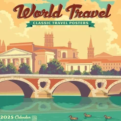 2025 Calendars|Willow Creek 2025 World Travel Art Posters 12" x 12" Monthly Wall Calendar (45510)