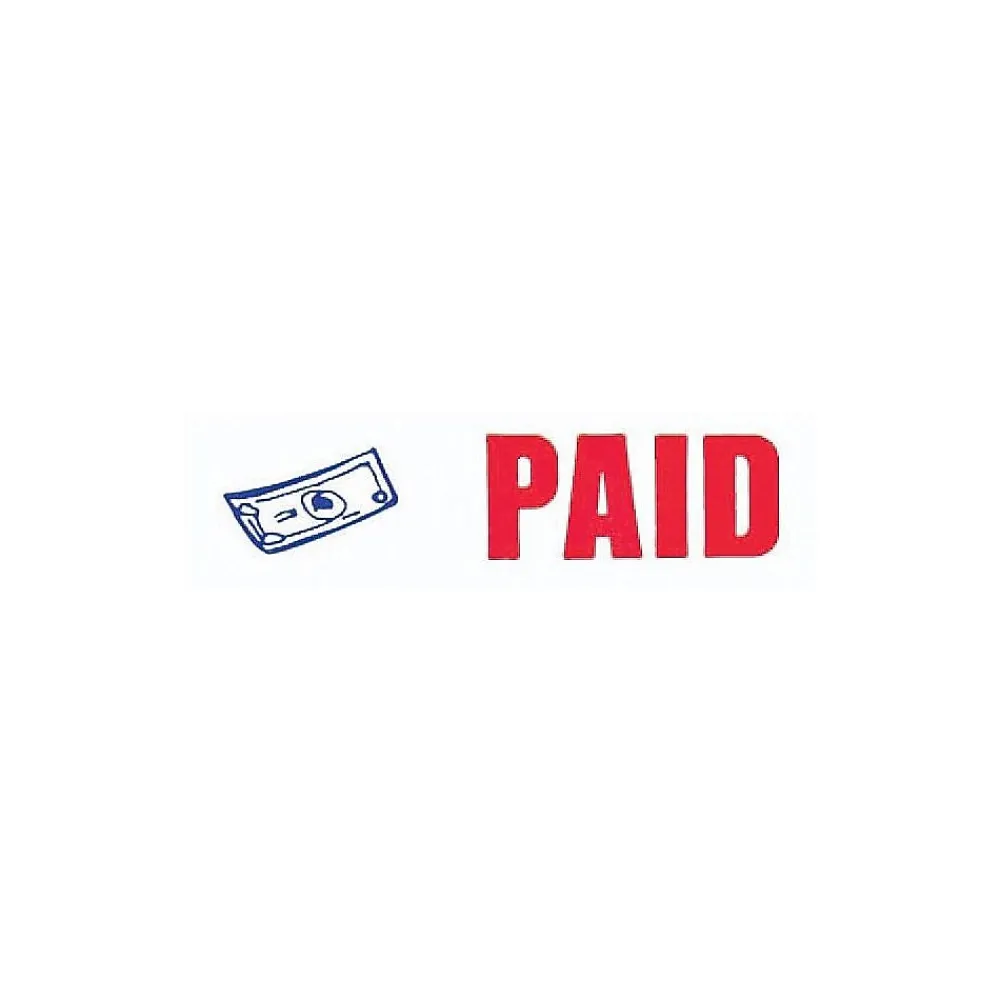 Stamps & Stamp Pads|Accu-Stamp 2 Pre-Inked Rectangle Stamp, PAID, Blue/Red Ink (035535)