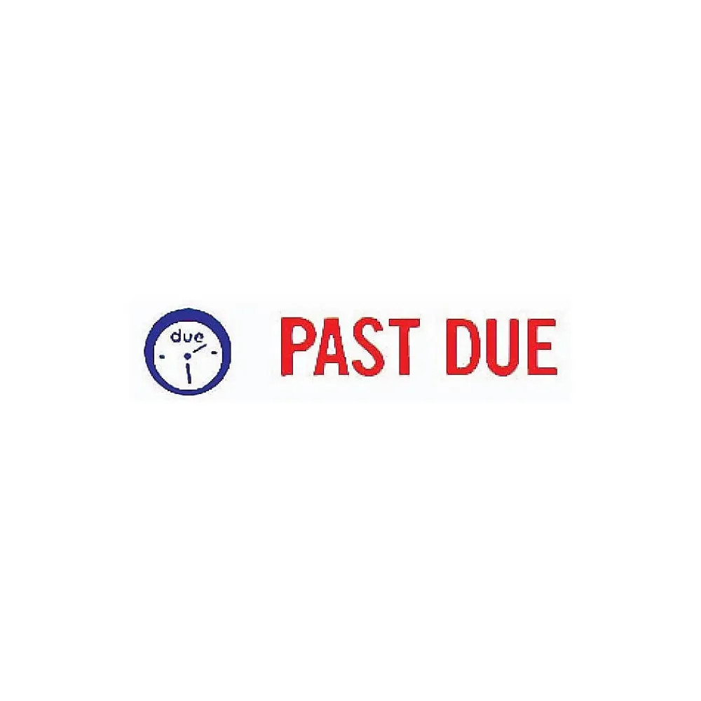 Stamps & Stamp Pads|Accu-Stamp 2 Pre-Inked Stamp, PAST DUE, Blue and Red Inks (035543)