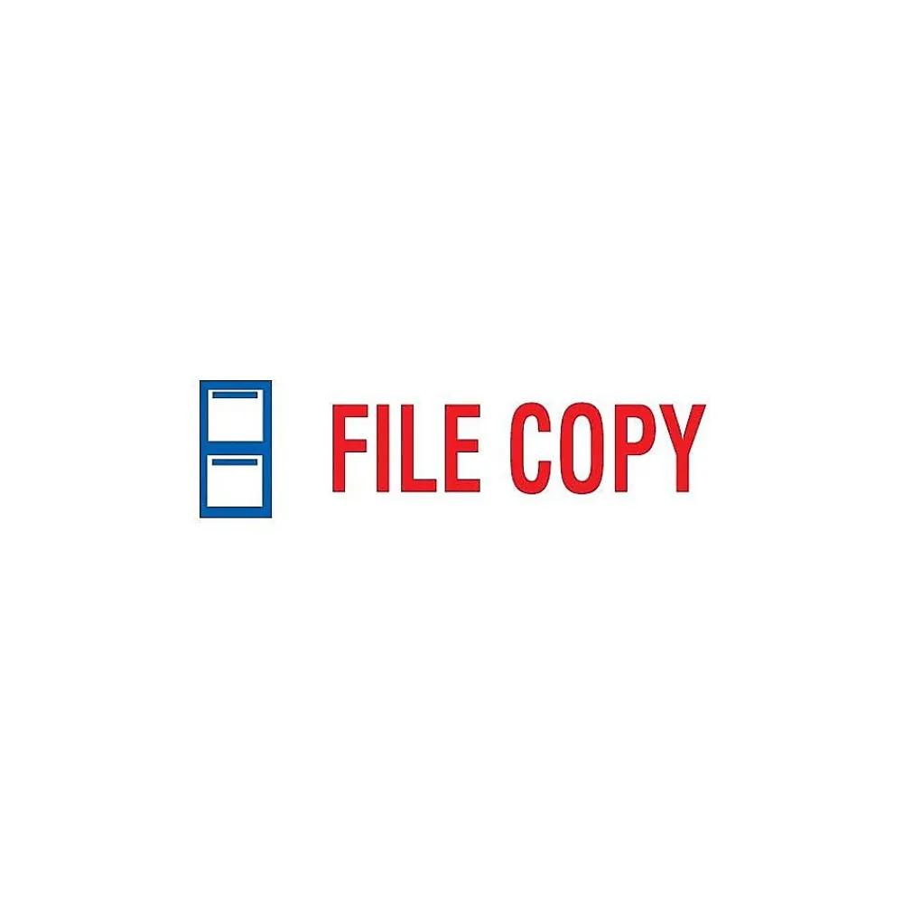 Stamps & Stamp Pads|Accu-Stamp 2 Pre-Inked Stamp, FILE COPY, Blue and Red Inks (035524)