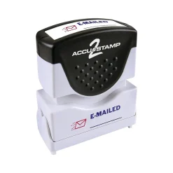 Stamps & Stamp Pads|Accu-Stamp 2 Pre-Inked Stamp, "E-MAILED", Blue and Red Inks (035541)
