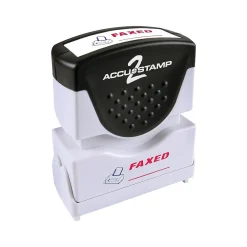 Stamps & Stamp Pads|Accu-Stamp 2 Pre-Inked Stamp, FAXED, Blue and Red Inks (035533)