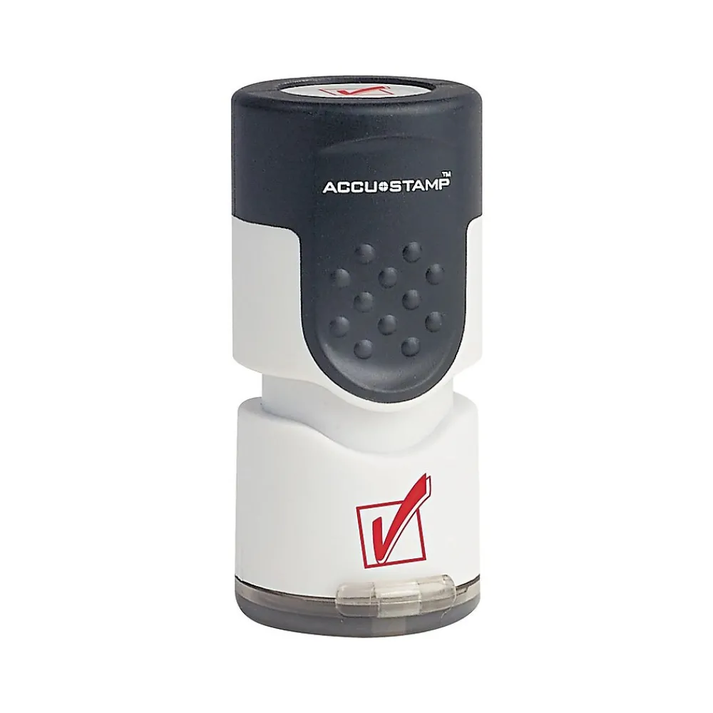 Stamps & Stamp Pads|Accu-Stamp Pre-Inked Stamp, Check Mark, Red Ink (035658)
