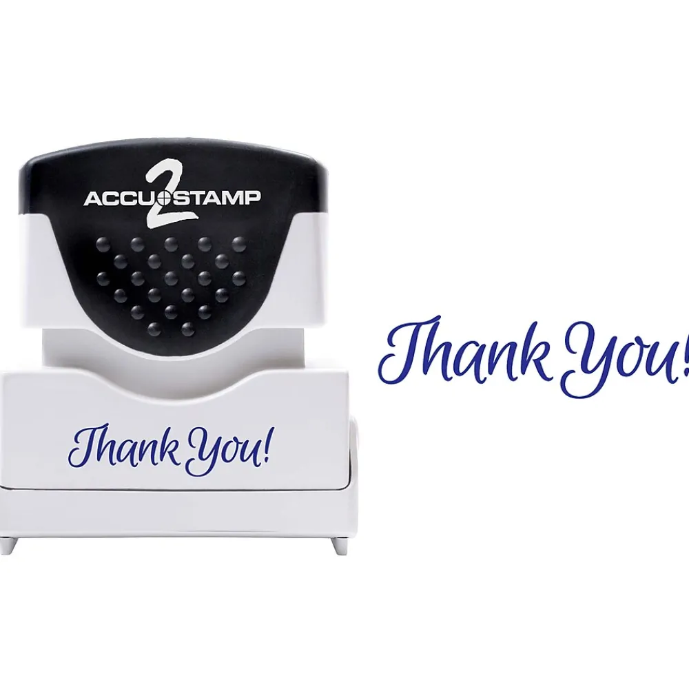 Stamps & Stamp Pads|Accu-Stamp Pre-Inked Stamp, "Thank You!", Blue Ink (035672)
