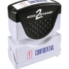 Stamps & Stamp Pads|Accu-Stamp 2 Two-Color Pre-Inked Shutter Message Stamp, CONFIDENTIAL, Blue/Red Ink (035536)