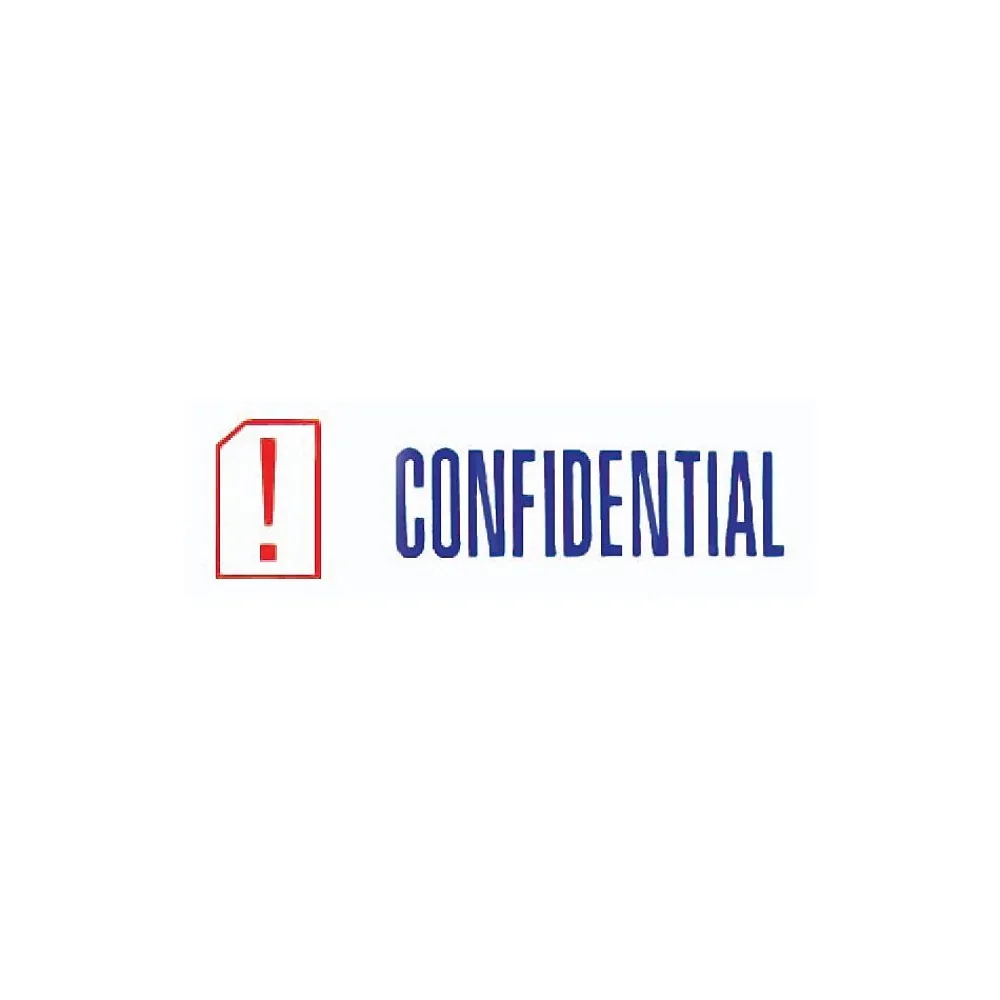 Stamps & Stamp Pads|Accu-Stamp 2 Two-Color Pre-Inked Shutter Message Stamp, CONFIDENTIAL, Blue/Red Ink (035536)