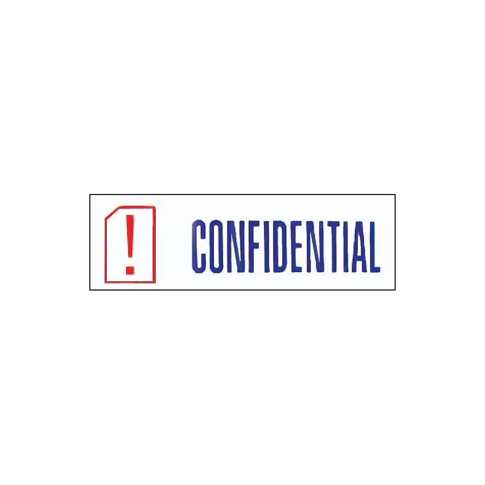 Stamps & Stamp Pads|Accu-Stamp 2 Two-Color Pre-Inked Shutter Message Stamp, CONFIDENTIAL, Blue/Red Ink (035536)