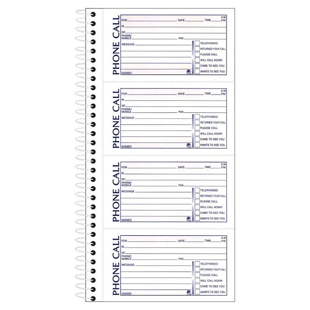 Notepads|Adams Phone Message Pad, 5.5" x 11", White, 100 Sheets/Pad, 2 Pads/Pack (SC1154-2D)