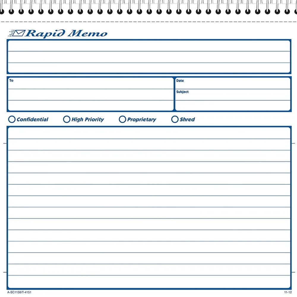 Notepads|Adams Spiral Memo Books, 8-1/2" x 7-1/4"