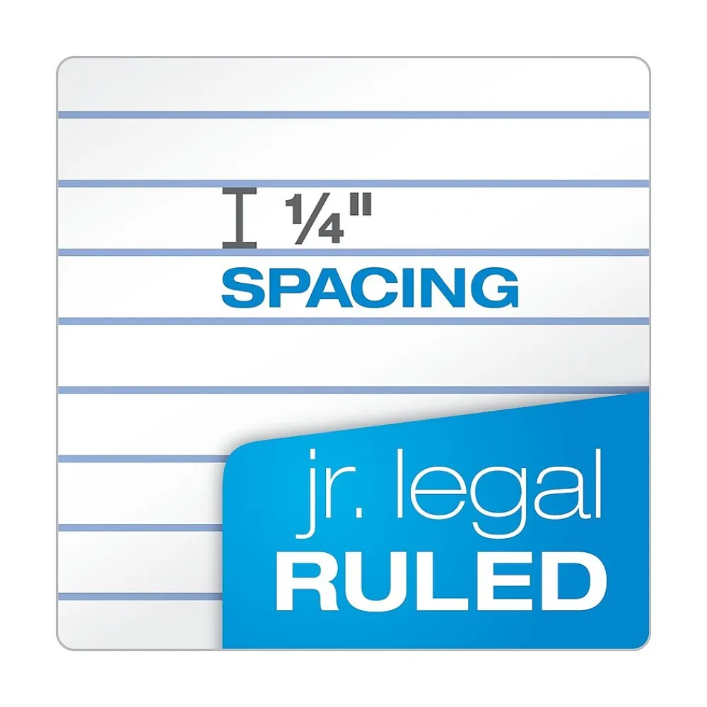 Notepads|Ampad Earthwise 100% Recycled Ruled Pad, 5x8", Jr. Legal Ruling, White, 50 Sheets/Pad, 12 Pads/Pack (20152)