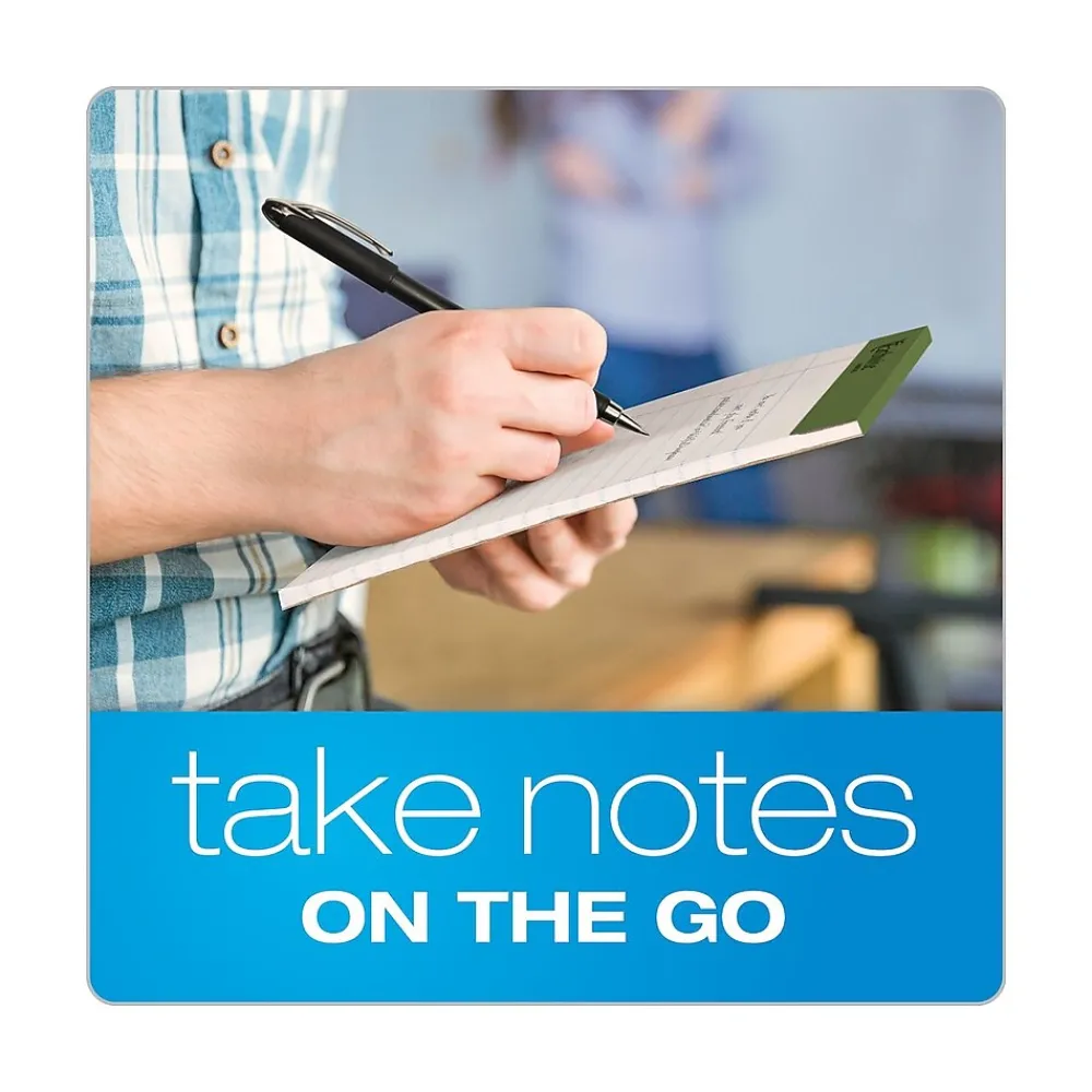 Notepads|Ampad Earthwise 100% Recycled Ruled Pad, 5x8", Jr. Legal Ruling, White, 50 Sheets/Pad, 12 Pads/Pack (20152)