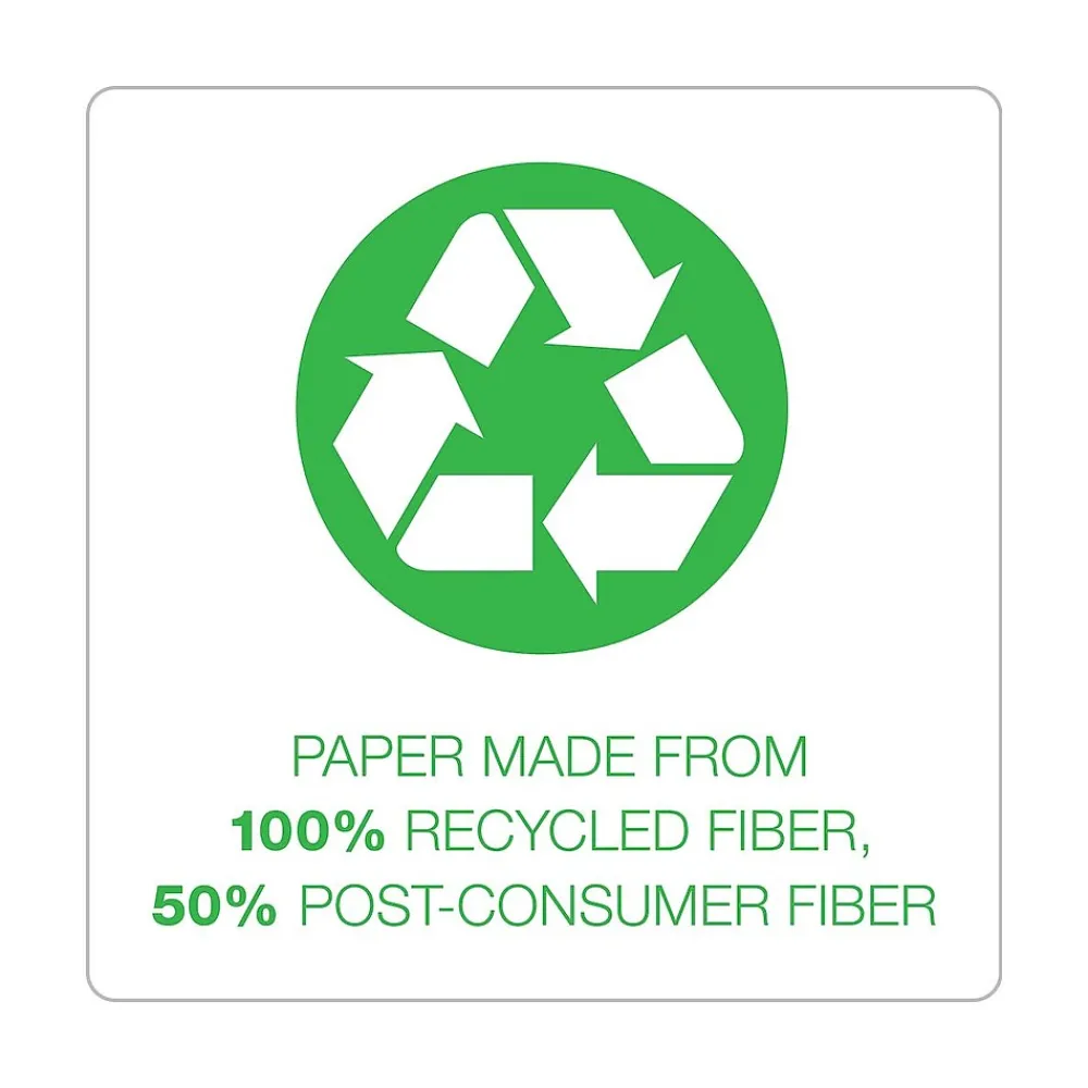 Notepads|Ampad Earthwise 100% Recycled Ruled Pad, 5x8", Jr. Legal Ruling, White, 50 Sheets/Pad, 12 Pads/Pack (20152)
