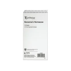 Notepads|Ampad Earthwise Notepad, 4" x 8", Gregg, White, 70 Sheets/Pad, (TOP25-280R)
