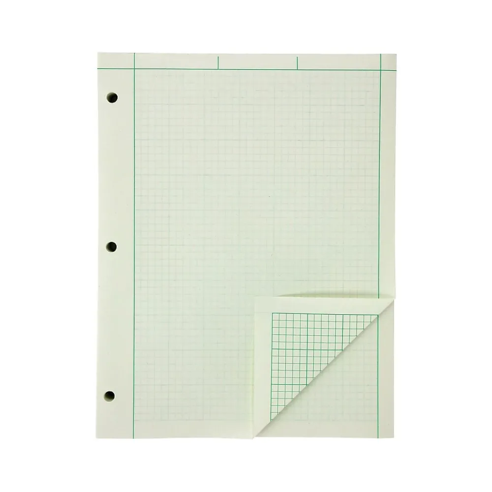 Notepads|Ampad Graph Pad, 8.5" x 11", Graph Ruled, Green Tint, 200 Sheets/Pad (22-144)