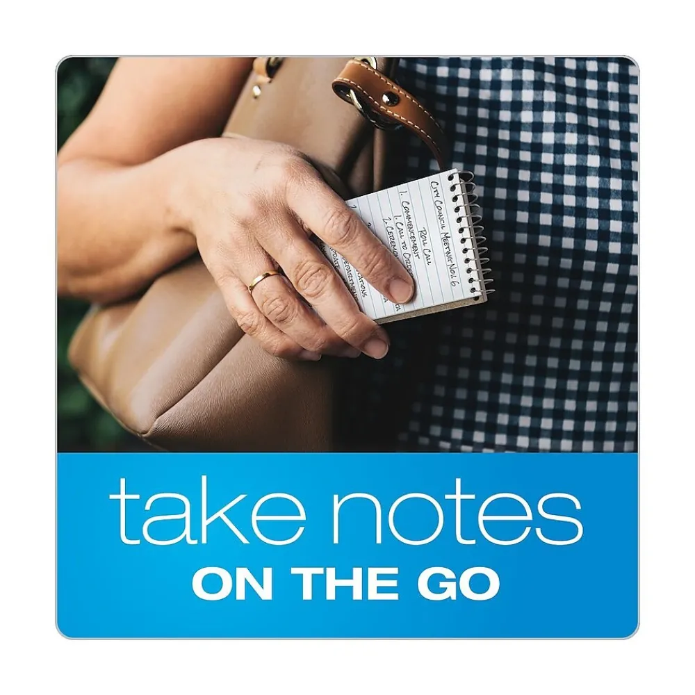 Notepads|Ampad Memo Pads, 3" x 5", Narrow Ruled, 50 Sheets, Assorted Colors, Each (25-093)