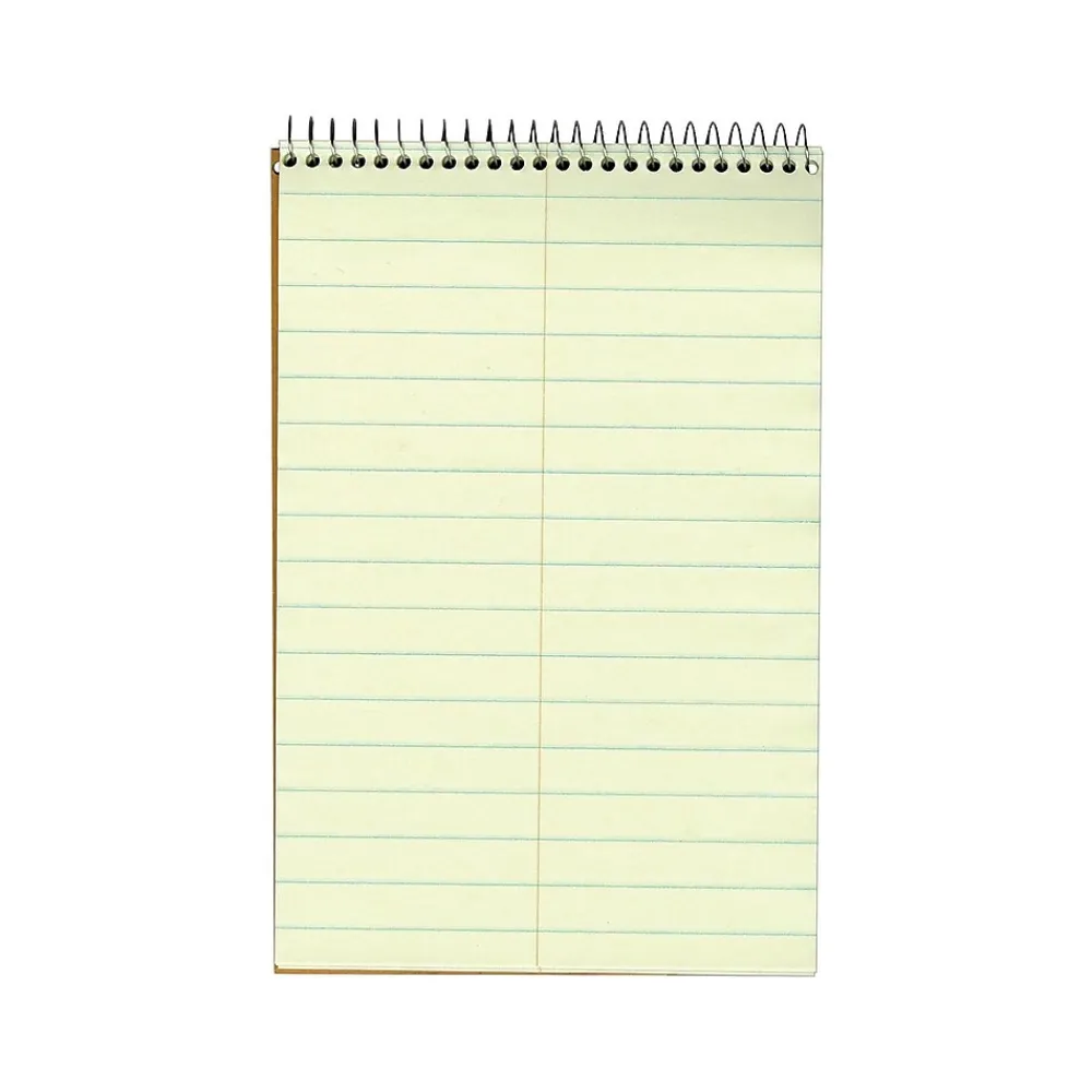 Notepads|Ampad Steno Book, 6" x 9", Pitman Ruled, 80 Sheets, White/Green (TOP 25-275)