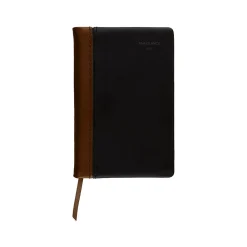 Journals|AT-A-GLANCE Fine Diary Pocket Hardcover 2025 Weekly and Monthly Diary, 2.75" x 4.25", Ruled, Black/Brown (74-01-05-25)
