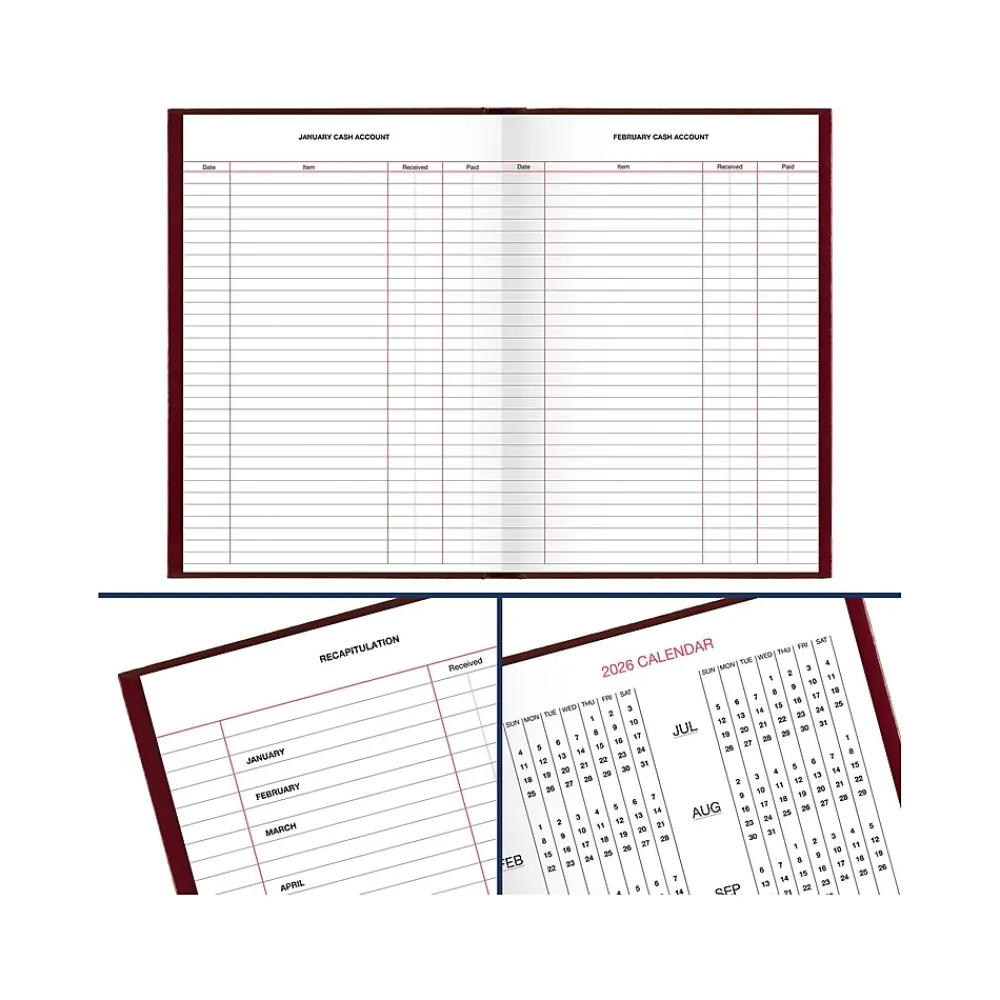 Journals|AT-A-GLANCE Standard Hardcover 2025 Daily Reminder, 5.75" x 8.25", Red (SD389-13-25)